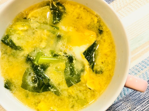 小松菜のかき卵スープ